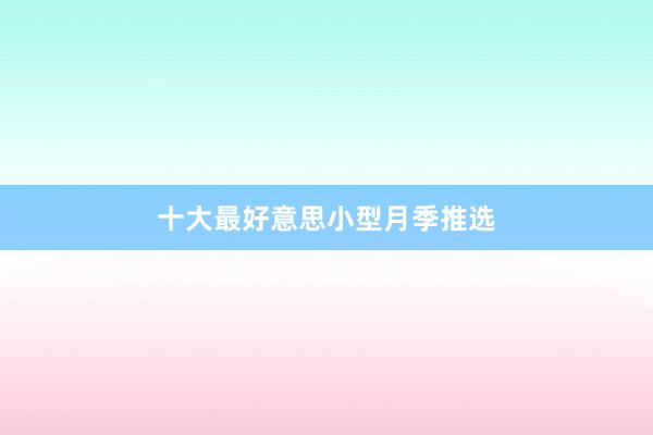 十大最好意思小型月季推选